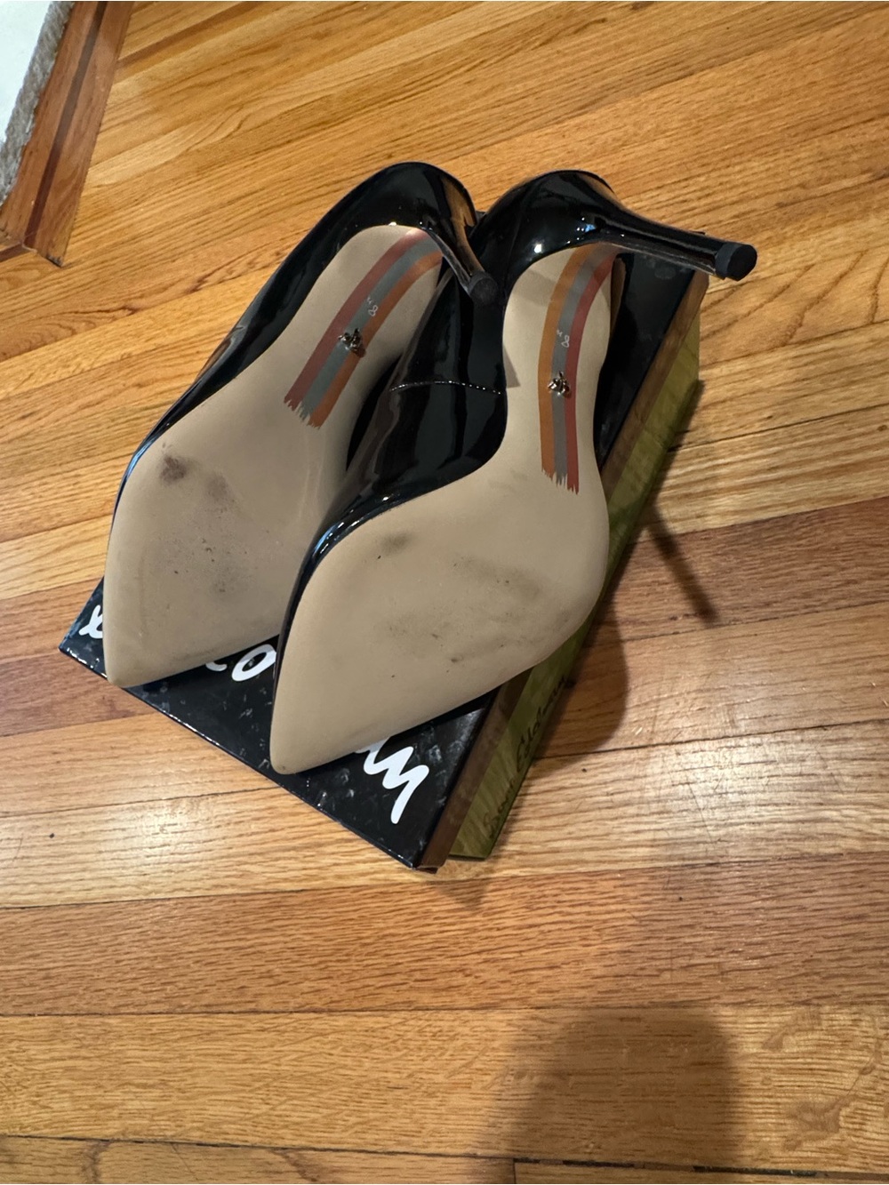 Sam Edelman Black Patent Stiletto Pumps - size 8.5 - Picture 3 of 8